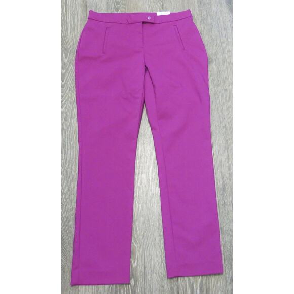 ALFANI *NWT* Pants Slim Leg Tummy Control Size 8 Women Fuchsia Career Wear - Picture 1 of 10